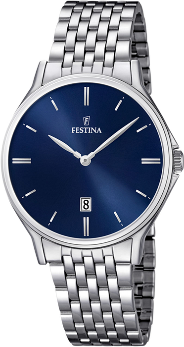 OROLOGIO FESTINA CLASSICS F16744/3 BLU CON CINTURINO IN ACCIAIO, UOMO