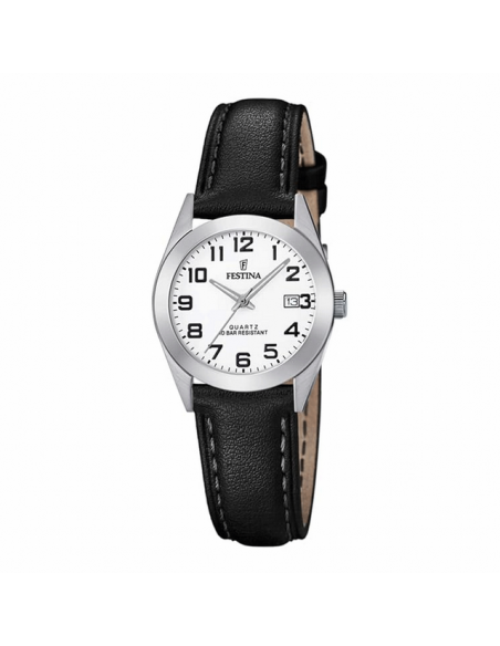 OROLOGIO FESTINA CLASSICS F20447/1 BIANCO CON CINTURINO IN PELLE, DONNA