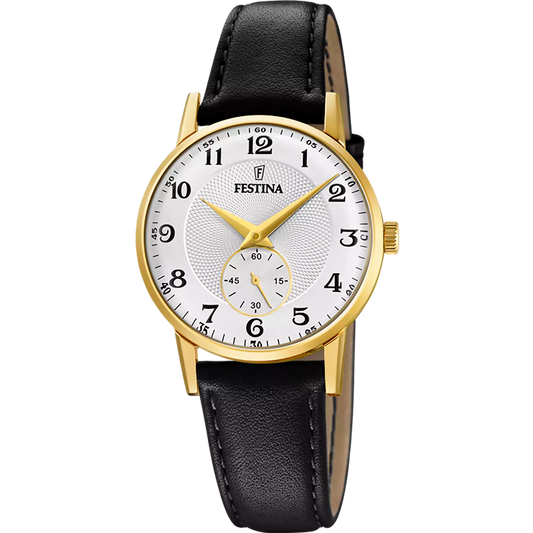 F20571/1_OROLOGIO FESTINA F20571/1 ARGENTO CON CINTURINO IN PELLE, DONNA