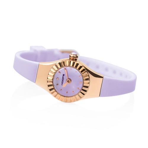 2470LG10_OROLOGIO HOOPS MINI, CINTURINO SILICONE LILLA CASSA ROSE'
