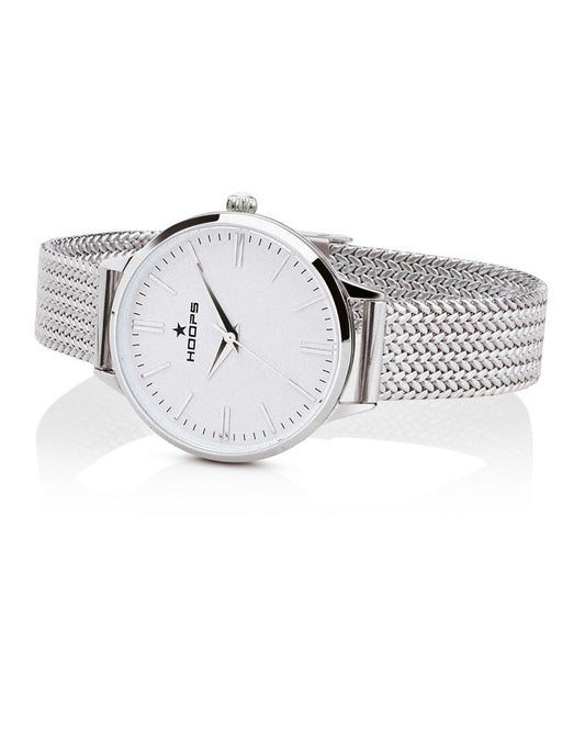 2614L-S01_OROLOGIO HOOPS CLASSIC MAGLIA MILANESE V PATTERN BIANCO