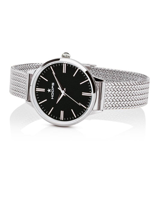 2614L-S02_OROLOGIO HOOPS CLASSIC MAGLIA MILANESE V PATTERN NERO