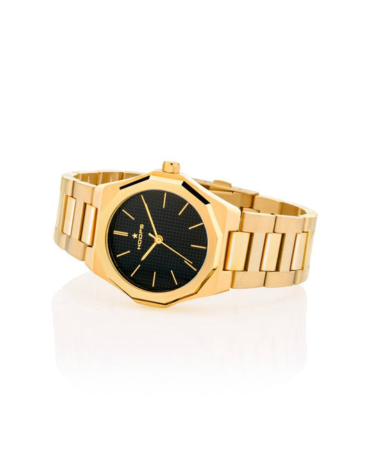 2638L-G01   _OROLOGIO HOOPS ROYAL GOLD NERO