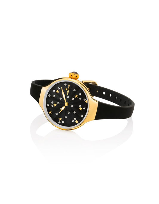 2639LG-01 _OROLOGIO HOOPS NOUVEAU CHÉRIE SLIDING ETOILE GOLD NERO