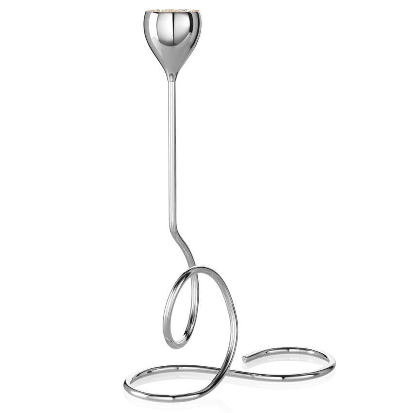 CANDELIERE MONOFIAMMA IN METALLO ARGENTATO 77274